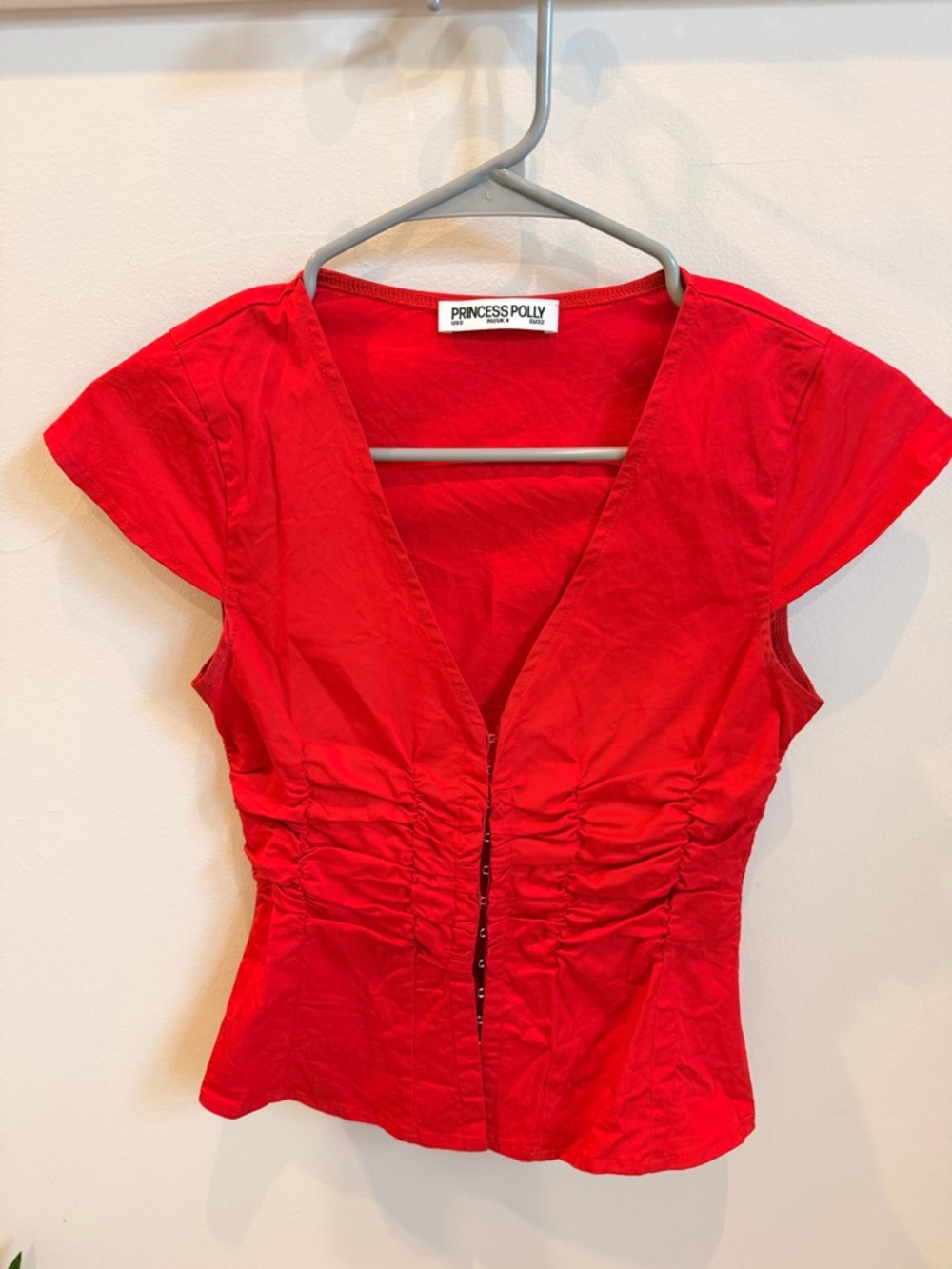 Princess Polly Bundle of 2 tops! Red and Black mesh tops size 0